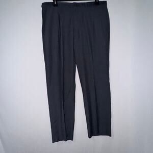 Haggar Men's Dark Gray Dress Pants 38x30 Pleated Trousers Casual Dressy Formal